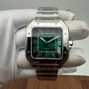Cartier De Santosh Medium Model Green Dial Stainless Steel Automatic Men’s Watch
