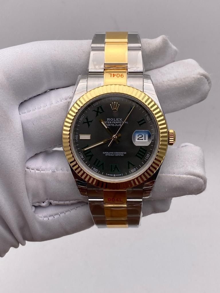 Rolex DateJust Oyester Chain Gold Wimbledon Dial Swiss