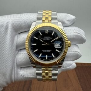 Rolex Datejust 41 Two Tone Black Dial Jubilee Complete Set Mint