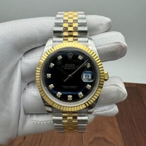 Rolex Datejust 41 Diamonds Black Dial Steel and Gold 18k Like New 2021