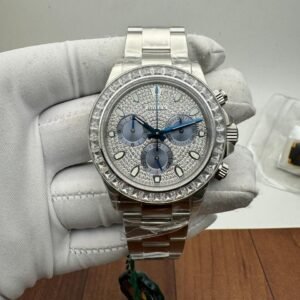 Rolex Daytona Diamond Pave Dial Baguette Diamond Bezel Full Platinum