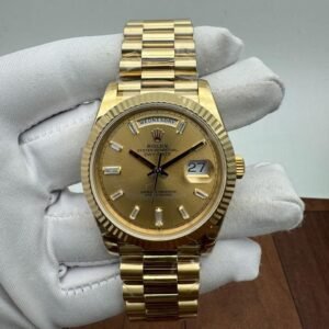 Rolex Day-Date 40 Like NEW 2020 Day-Date 40 President Yellow Gold Champagne Baguette Dial 228238 FULL SET