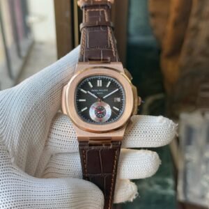 Patek Philippe - Nautilus Mens Rose Gold 5980R-001 Analog Watch - For Men Automatic